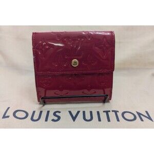 Louis Vuitton Authentic Monogram VERNIS Pomme D'amour Trifold Purse Wallet Auth